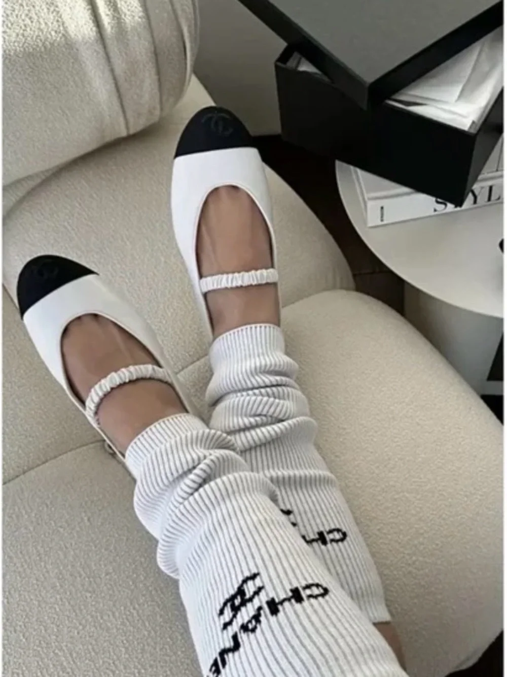 CHANEL 24C Maryjane Ballerina Flats, No Leg warmers, Size 39